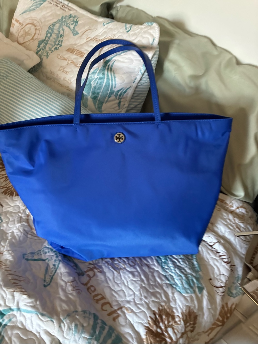 Tory Burch Royal Blue Nylon Tote